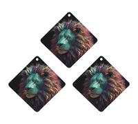 3 Pack Car Air Freshener Hanging Incense Chips Automotive Scented Hanging Sheets for Car Home Auto Interior Decor,Abstract 3D Art Lion
