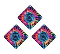 3 Pack Car Air Freshener Hanging Incense Chips Automotive Scented Hanging Sheets for Car Home Auto Interior Decor，Exotic Tribe Tie Dye Style