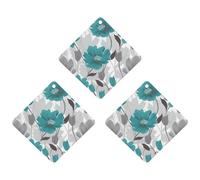 3 Pack Car Air Freshener Hanging Incense Chips Automotive Scented Hanging Sheets for Car Home Auto Interior Decor,Teal Grey And White Floral