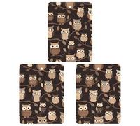 3 Pack Car Air Freshener Hanging Incense Chips Automotive Scented Hanging Sheets for Car Home Auto Interior Decor,Cute Brown Cartoon Owls