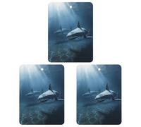 3 Pack Car Air Freshener Hanging Incense Chips Automotive Scented Hanging Sheets for Car Home Auto Interior Decor，Two Sharks in The