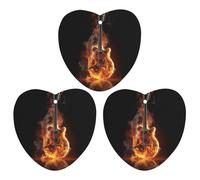 3 Pack Car Air Freshener Hanging Incense Chips Automotive Scented Hanging Sheets for Car Home Auto Interior Decor，Fire Guitar
