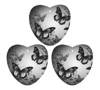 3 Pack Car Air Freshener Hanging Incense Chips Automotive Scented Hanging Sheets for Car Home Auto Interior Decor,Black Gray Butterflies