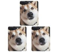 3 Pack Car Air Freshener Hanging Incense Chips Automotive Scented Hanging Sheets for Car Home Auto Interior Decorï¼ŒAnimal Dog Photo