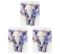 3 Pack Car Air Freshener Hanging Incense Chips Automotive Scented Hanging Sheets for Car Home Auto Interior Decor，Cute Elephant Watercolor