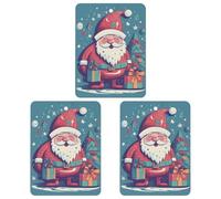 3 Pack Car Air Freshener Hanging Incense Chips Automotive Scented Hanging Sheets for Car Home Auto Interior Decor，Happy Smiling Santa Claus