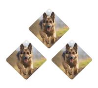 3 Pack Car Air Freshener Hanging Incense Chips Automotive Scented Hanging Sheets for Car Home Auto Interior Decor，Running German Shepherd Dog