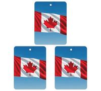 3 Pack Car Air Freshener Hanging Incense Chips Automotive Scented Hanging Sheets for Car Home Auto Interior Decor，Retro Canada Flag