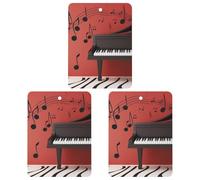 3 Pack Car Air Freshener Hanging Incense Chips Automotive Scented Hanging Sheets for Car Home Auto Interior Decor，Music Note Piano