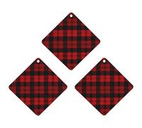 3 Pack Car Air Freshener Hanging Incense Chips Automotive Scented Hanging Sheets for Car Home Auto Interior Decor，Plaid Red And Black