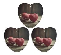 3 Pack Car Air Freshener Hanging Incense Chips Automotive Scented Hanging Sheets for Car Home Auto Interior Decor，Two Crocheted Hearts
