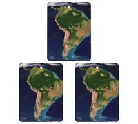 3 Pack Car Air Freshener Hanging Incense Chips Automotive Scented Hanging Sheets for Car Home Auto Interior Decor,South America Satellite Image