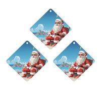 3 Pack Car Air Freshener Hanging Incense Chips Automotive Scented Hanging Sheets for Car Home Auto Interior Decor,Santa Claus At Beach