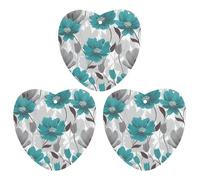 3 Pack Car Air Freshener Hanging Incense Chips Automotive Scented Hanging Sheets for Car Home Auto Interior Decor,Teal Grey And White Floral