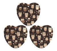 3 Pack Car Air Freshener Hanging Incense Chips Automotive Scented Hanging Sheets for Car Home Auto Interior Decor,Cute Brown Cartoon Owls