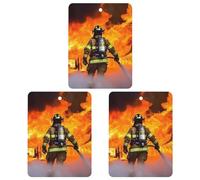 3 Pack Car Air Freshener Hanging Incense Chips Automotive Scented Hanging Sheets for Car Home Auto Interior Decor，Firefighter Fireman Flame