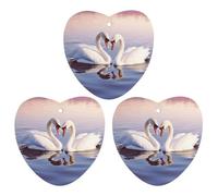 3 Pack Car Air Freshener Hanging Incense Chips Automotive Scented Hanging Sheets for Car Home Auto Interior Decor,Swan Heart
