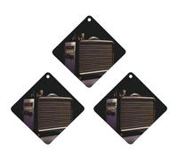 3 Pack Car Air Freshener Hanging Incense Chips Automotive Scented Hanging Sheets for Car Home Auto Interior Decor，Old Radio on Black Paper