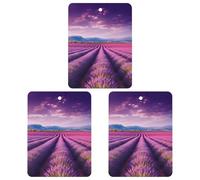 3 Pack Car Air Freshener Hanging Incense Chips Automotive Scented Hanging Sheets for Car Home Auto Interior Decor，Lavender Fields