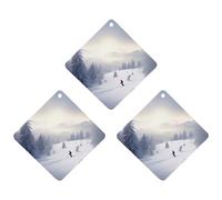 3 Pack Car Air Freshener Hanging Incense Chips Automotive Scented Hanging Sheets for Car Home Auto Interior Decor，Winter Skiing