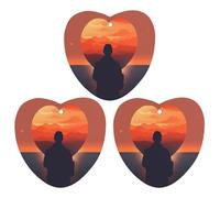 3 Pack Car Air Freshener Hanging Incense Chips Automotive Scented Hanging Sheets for Car Home Auto Interior Decor,A Heart Shape in Front