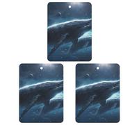 3 Pack Car Air Freshener Hanging Incense Chips Automotive Scented Hanging Sheets for Car Home Auto Interior Decor，Whales Traveling in Space