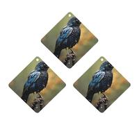 3 Pack Car Air Freshener Hanging Incense Chips Automotive Scented Hanging Sheets for Car Home Auto Interior Decor,Bird on Rainy Day