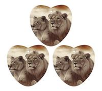 3 Pack Car Air Freshener Hanging Incense Chips Automotive Scented Hanging Sheets for Car Home Auto Interior Decor,African Lion And Lioness