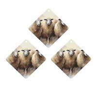 3 Pack Car Air Freshener Hanging Incense Chips Automotive Scented Hanging Sheets for Car Home Auto Interior Decor，Sheeps Watercolor