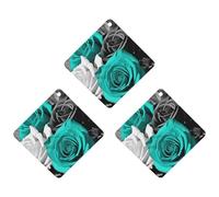 3 Pack Car Air Freshener Hanging Incense Chips Automotive Scented Hanging Sheets for Car Home Auto Interior Decor，Black White Teal Gray Rose Flowers