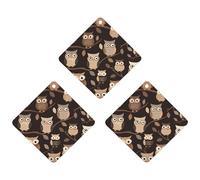 3 Pack Car Air Freshener Hanging Incense Chips Automotive Scented Hanging Sheets for Car Home Auto Interior Decor,Cute Brown Cartoon Owls
