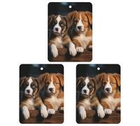 3 Pack Car Air Freshener Hanging Incense Chips Automotive Scented Hanging Sheets for Car Home Auto Interior Decor，Puppies Dogs Pets Animals