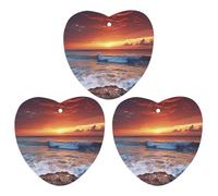 3 Pack Car Air Freshener Hanging Incense Chips Automotive Scented Hanging Sheets for Car Home Auto Interior Decor，Sea Water Dusk Beach Sunset