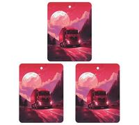 3 Pack Car Air Freshener Hanging Incense Chips Automotive Scented Hanging Sheets for Car Home Auto Interior Decor,A Red Moon