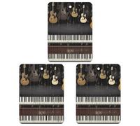 3 Pack Car Air Freshener Hanging Incense Chips Automotive Scented Hanging Sheets for Car Home Auto Interior Decor，Guitar Piano Pattern