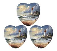 3 Pack Car Air Freshener Hanging Incense Chips Automotive Scented Hanging Sheets for Car Home Auto Interior Decor，Sea Lighthouse Sandbeach