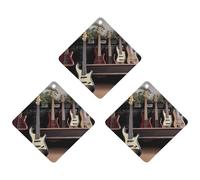 3 Pack Car Air Freshener Hanging Incense Chips Automotive Scented Hanging Sheets for Car Home Auto Interior Decor，Guitar Bass Music Musical Instruments