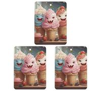 3 Pack Car Air Freshener Hanging Incense Chips Automotive Scented Hanging Sheets for Car Home Auto Interior Decorï¼ŒCartoon Ice Cream