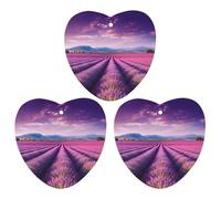 3 Pack Car Air Freshener Hanging Incense Chips Automotive Scented Hanging Sheets for Car Home Auto Interior Decor，Lavender Fields
