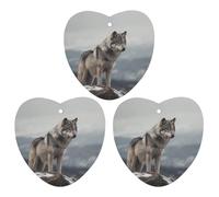 3 Pack Car Air Freshener Hanging Incense Chips Automotive Scented Hanging Sheets for Car Home Auto Interior Decor，Wolf on The Mountain
