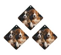 3 Pack Car Air Freshener Hanging Incense Chips Automotive Scented Hanging Sheets for Car Home Auto Interior Decor，Puppies Dogs Pets Animals