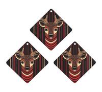 3 Pack Car Air Freshener Hanging Incense Chips Automotive Scented Hanging Sheets for Car Home Auto Interior Decor,Red And Brown Reindeer