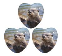3 Pack Car Air Freshener Hanging Incense Chips Automotive Scented Hanging Sheets for Car Home Auto Interior Decor，Otter Playing In The Water