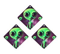 3 Pack Car Air Freshener Hanging Incense Chips Automotive Scented Hanging Sheets for Car Home Auto Interior Decor,Green Alien