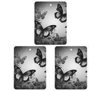 3 Pack Car Air Freshener Hanging Incense Chips Automotive Scented Hanging Sheets for Car Home Auto Interior Decor,Black Gray Butterflies