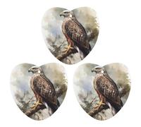 3 Pack Car Air Freshener Hanging Incense Chips Automotive Scented Hanging Sheets for Car Home Auto Interior Decor,Watercolor Of Hawk Sitting In The Tree
