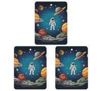 3 Pack Car Air Freshener Hanging Incense Chips Automotive Scented Hanging Sheets for Car Home Auto Interior Decor,Outer Space Rocket Astronaut