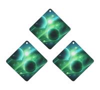 3 Pack Car Air Freshener Hanging Incense Chips Automotive Scented Hanging Sheets for Car Home Auto Interior Decor,Green Light Planet