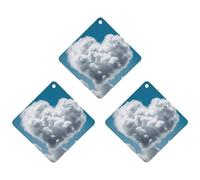 3 Pack Car Air Freshener Hanging Incense Chips Automotive Scented Hanging Sheets for Car Home Auto Interior Decor，White Clouds Are Like A Heart