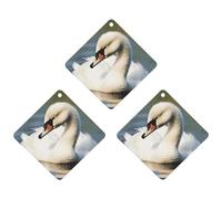 3 Pack Car Air Freshener Hanging Incense Chips Automotive Scented Hanging Sheets for Car Home Auto Interior Decor，Cute Little Swan